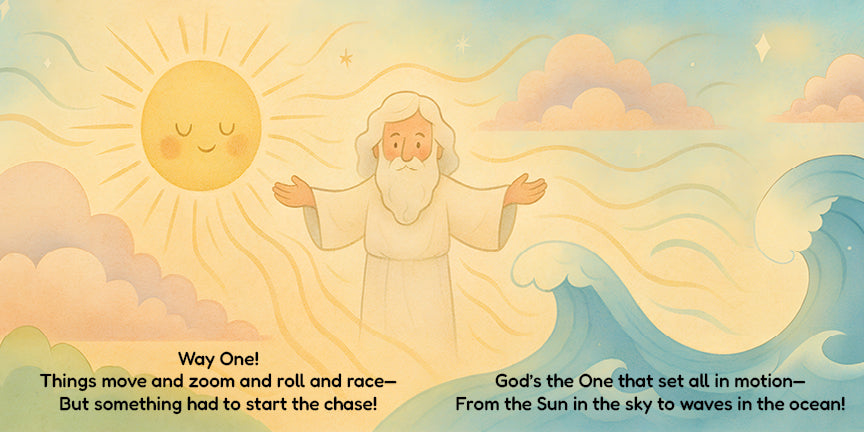 Summa Theologica for Babies - Aquinas's Five Ways Page 2 Catholic Baby Board Book Cradle Catholic Press